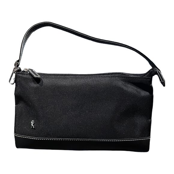 ROBERTA DI CAMERINO Mini Black Tote Nylon Italy Single Strap Zip Closure - Picture 10 of 10